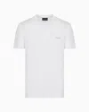 Emporio Armani Tencel-jersey Blend T-shirt With Logo Lettering In White