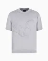 Emporio Armani Embroidered Eagle Tee In Grey