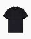 Emporio Armani Asv Lyocell-blend Jersey T-shirt With Oversized Embroidery In Black