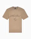 Emporio Armani Asv Lyocell-blend Jersey T-shirt With Oversized Embroidery In Brown