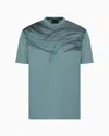 Emporio Armani Asv Lyocell Blend Jersey T-shirt With Stitching Embroidery In Green