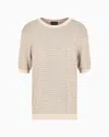 Emporio Armani Asv Lyocell-blend Jumper With Lettering Intarsia In Silver Linning Micro