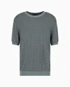 Emporio Armani Asv Lyocell-blend Jumper With Lettering Intarsia In Gray