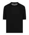 Emporio Armani Asv Lyocell-blend Plain-knit Jumper In Black