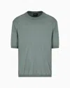 Emporio Armani Asv Lyocell-blend Plain-knit Jumper In Green