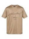 Emporio Armani Asv Lyocell-blend Jersey T-shirt With Oversized Embroidery In Nude