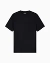 Emporio Armani Asv Lyocell Blend Jersey T-shirt With Stitching Embroidery In Black