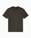 Emporio Armani Asv Lyocell Jersey Blend T-shirt With Domed Logo In Green