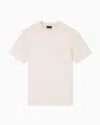 Emporio Armani Asv Lyocell Jersey Blend T-shirt With Domed Logo In Sand
