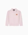 Emporio Armani Kids' Asv Manga Bear Crew Organic Interlock Jersey Comfort-fit Zip-up Sweatshirt