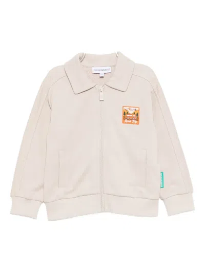 Emporio Armani Babies' Asv Manga Bear Jacket In Brown