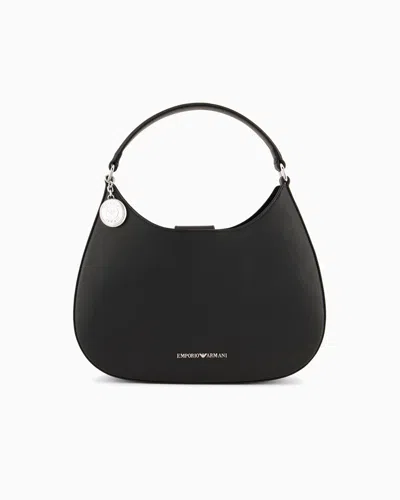 EMPORIO ARMANI ASV MICRO-GRAIN RECYCLED LEATHER HOBO BAG