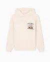 Emporio Armani Asv New York Capsule Collection Eat Nyc Print Jersey Hooded Sweatshirt In Neutral