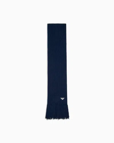 Emporio Armani Asv New York Capsule Collection Ribbed Wool-blend Scarf