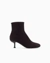 Emporio Armani Asv New York Capsule Collection Suede Ankle Boots With Kitten Heel In Black