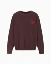 Emporio Armani Asv New York Capsule Collection Virgin-wool Jumper With Jacquard Writing In Red