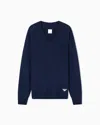 Emporio Armani Asv New York Capsule Collection Wool-blend V-neck Jumper In Blue