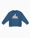 Emporio Armani Kids' Asv Organic Jersey Sweatshirt With Manga Bear Crew Print
