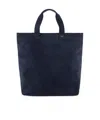 Emporio Armani Asv Oversized Suede Shopper Bag From The Peace Capsule Collection In Navy Blue