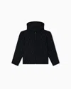 Emporio Armani Asv Padded Jacket With All-over Flocked Lettering In Black