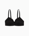 Emporio Armani Asv Padded Triangle Bra In Recycled Mesh With All-over Logo Lettering
