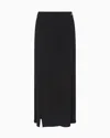Emporio Armani Asv Polygon Capsule Collection Viscose Crêpe Interlock Skirt In Black