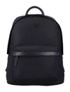 Emporio Armani Logo Nylon Backpack In Black