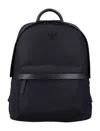 Emporio Armani Logo Nylon Backpack In Black