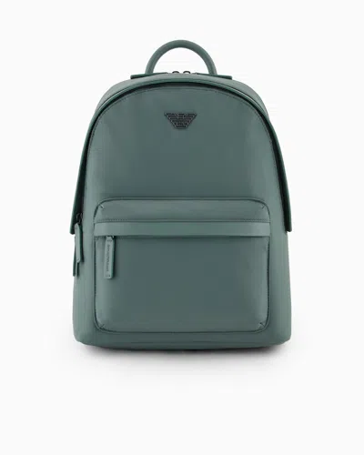 Emporio Armani Asv Recycled Nylon Backpack In Green