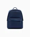 Emporio Armani Asv Recycled Nylon Round Backpack In Blue