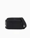 Emporio Armani Asv Recycled Nylon Shoulder Bag In Black