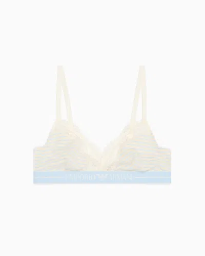 Emporio Armani Asv Ribbed Recycled-jersey Triangle Bra