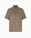 Emporio Armani Short Sleeve Shirt In Brown