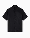 Emporio Armani Asv Short-sleeved Shirt In Jacquard Lyocell