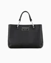 Emporio Armani Official Store Small Myea Shopper Bag In Ecological Leather In Black