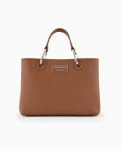Emporio Armani Official Store Kleine Shopper Myea Bag Aus Bio-leder In Brown