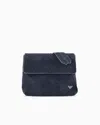 Emporio Armani Asv Suede Tech Case With Shoulder Strap From The Peace Capsule Collection In Navy Blue