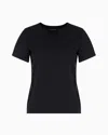 Emporio Armani Asv Supima Jersey T-shirt With Tulle Inserts In Black