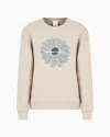 Emporio Armani Asv Sweatshirt With Oversized Print From The Peace Capsule Collection In Grey