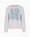 Emporio Armani Asv Sweatshirt With Oversized Print From The Peace Capsule Collection In White