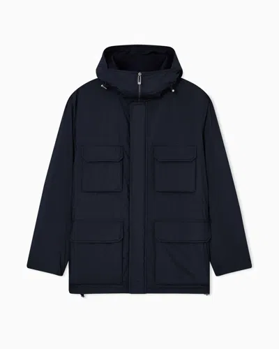 Emporio Armani Asv Travel Essentials Recycled Nylon Padded Jacket In Black