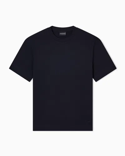 Emporio Armani Asv Us Exclusive Jacquard Jersey T-shirt In Blue