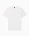 Emporio Armani Asv Domed Logo Pima-jersey T-shirt In White
