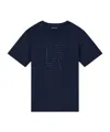 Emporio Armani Asv Winter Urbanism Capsule Collection Organic-jersey T-shirt With Logo Embroidery In Blue