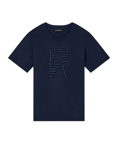 EMPORIO ARMANI ASV WINTER URBANISM CAPSULE COLLECTION ORGANIC-JERSEY T-SHIRT WITH LOGO EMBROIDERY