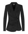 Emporio Armani Asymmetric Button Blazer In Black