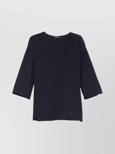 EMPORIO ARMANI ASYMMETRIC DETAIL DROP SHOULDER LONG SLEEVES
