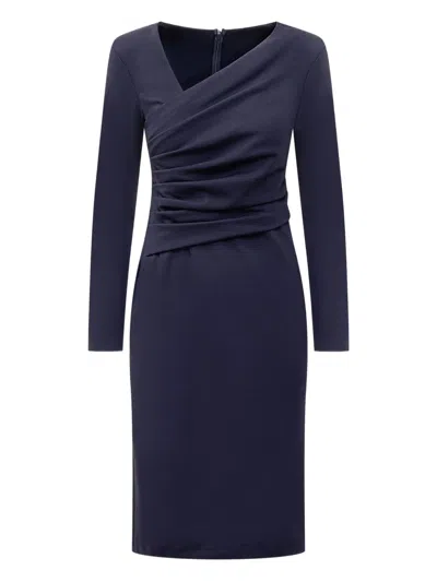 Emporio Armani Asymmetric Dress In Blue