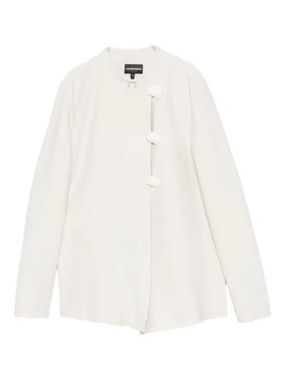 Emporio Armani Asymmetric-fastening Jacket In Neutral