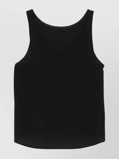 EMPORIO ARMANI ASYMMETRIC FRONT WRAP V-NECK TOP